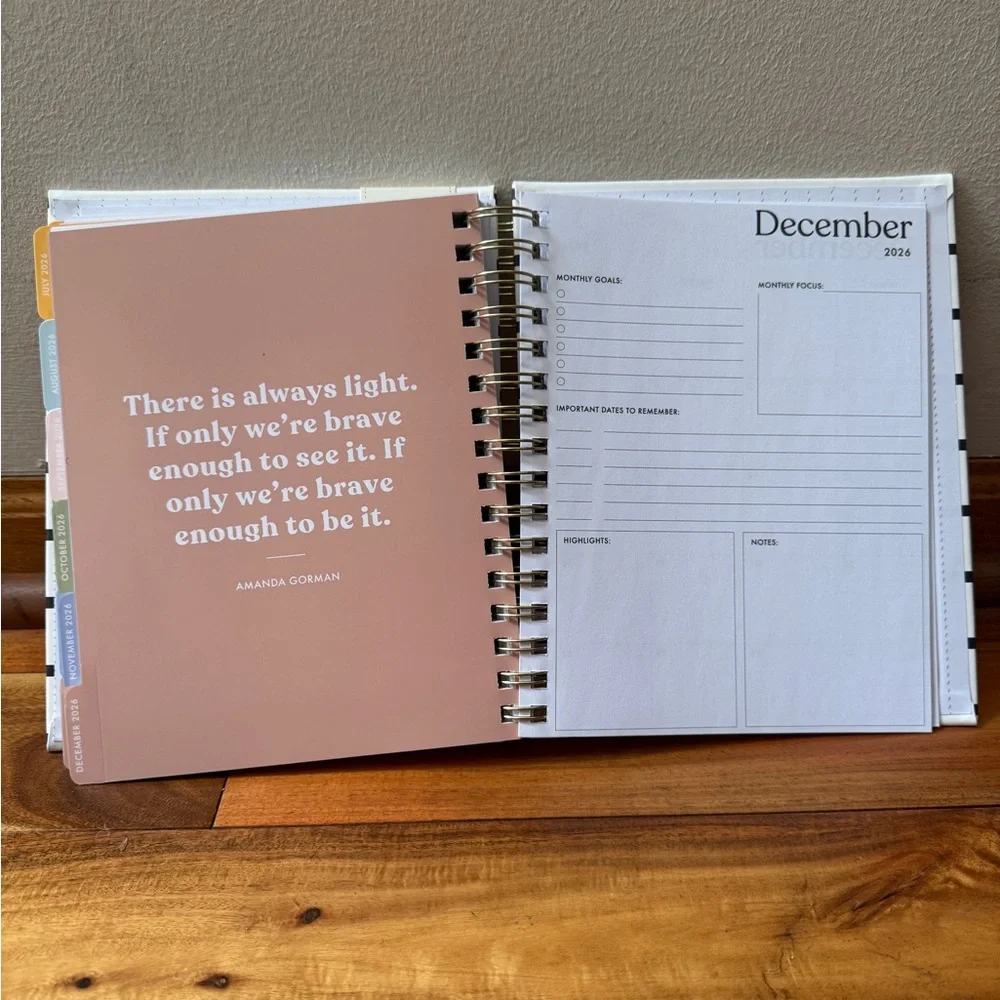 2026 Planners, Eccolo Spiral Agenda Planner, Weekly & Monthly Pages, 12 Months